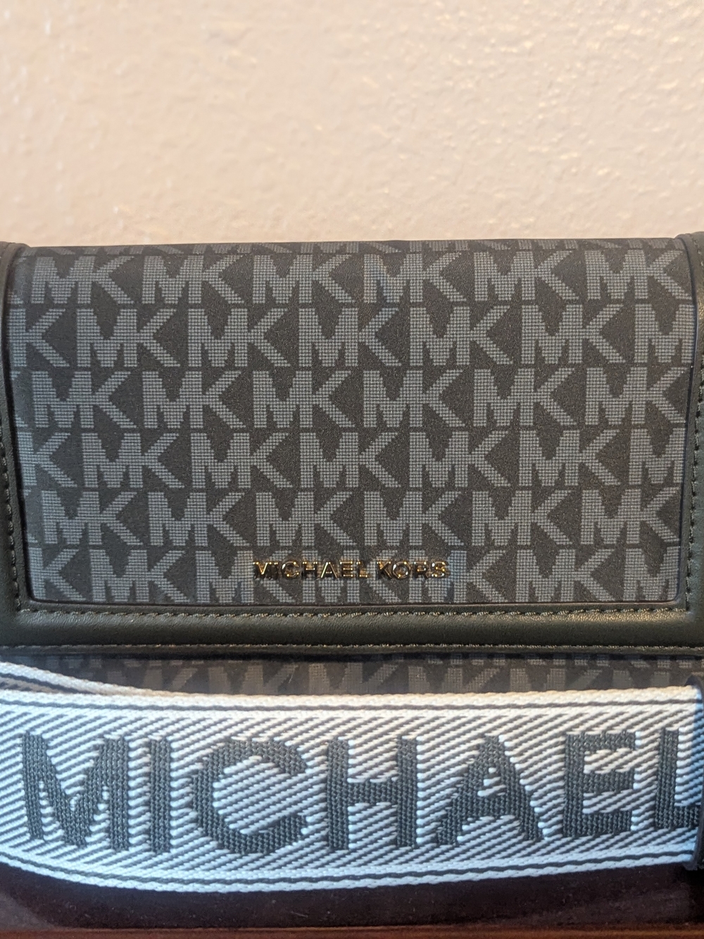 Michael Kors Gray Logo Crossbody with Branded Strap